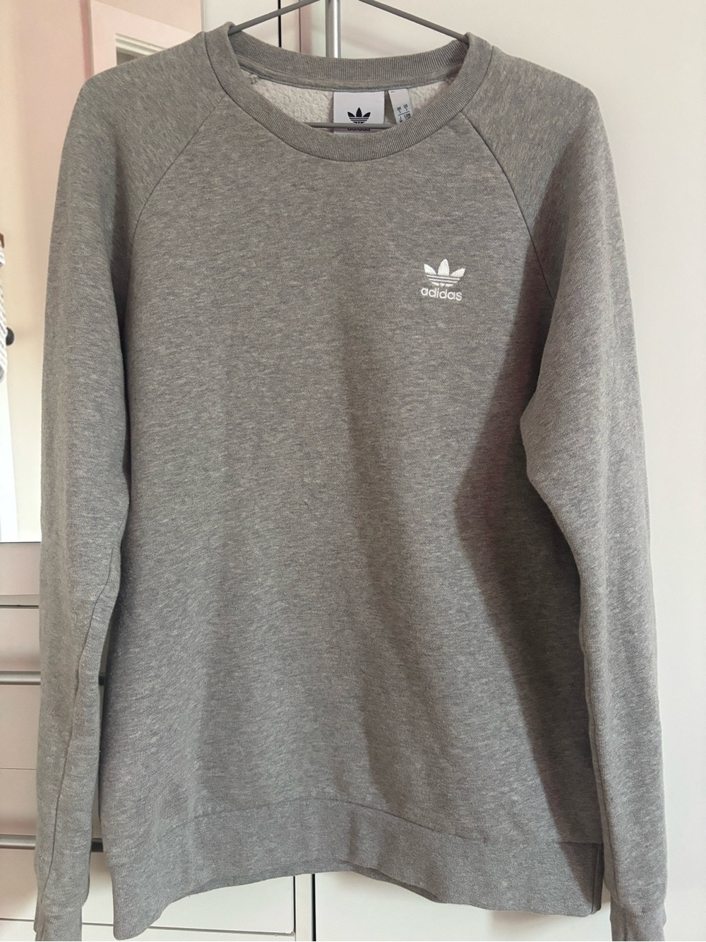 adidas Grey Crewneck Sweatshirt with Trefoil Logo